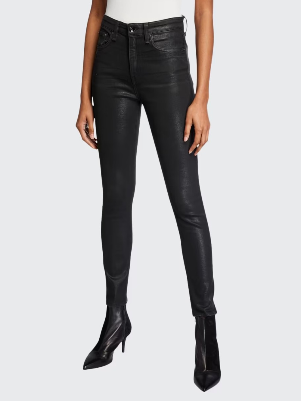 Rag & Bone women Nina coated high rise skinny jeans size 25 NWT